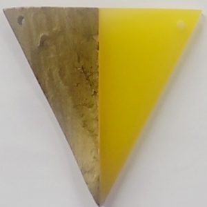 Robles drift wood with pasted Yellow resin triangle